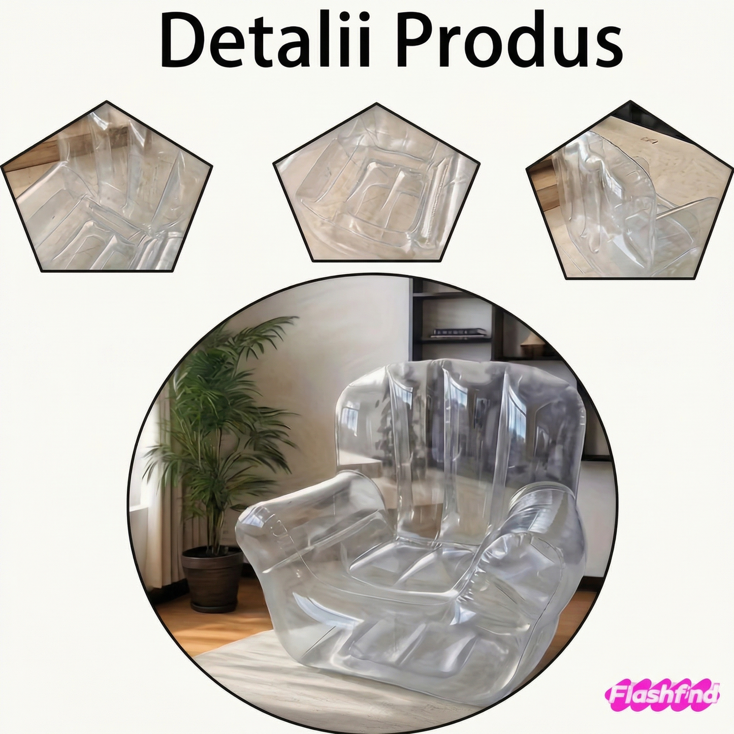 Fotoliu Gonflabil cu Spațiu de Depozitare pentru Plușuri
