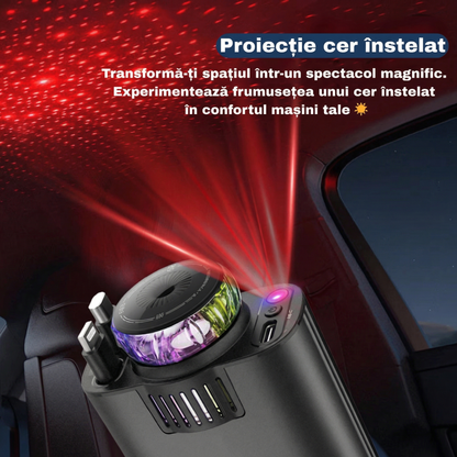 Încărcător Auto 3-în-1 „Cerul Înstelat” – Încărcare Rapidă, Aromaterapie, Ventilator