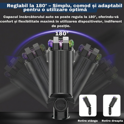 Încărcător Auto 3-în-1 „Cerul Înstelat” – Încărcare Rapidă, Aromaterapie, Ventilator