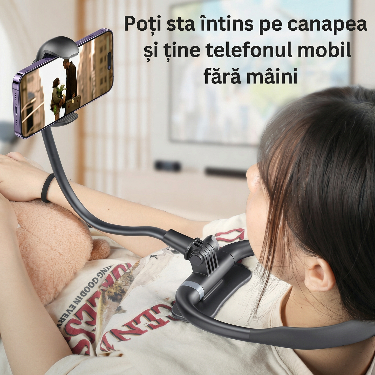 Suport Telefon Tip Colier din Silicon Lichid cu Conexiune Magnetică – Strat Moale Premium