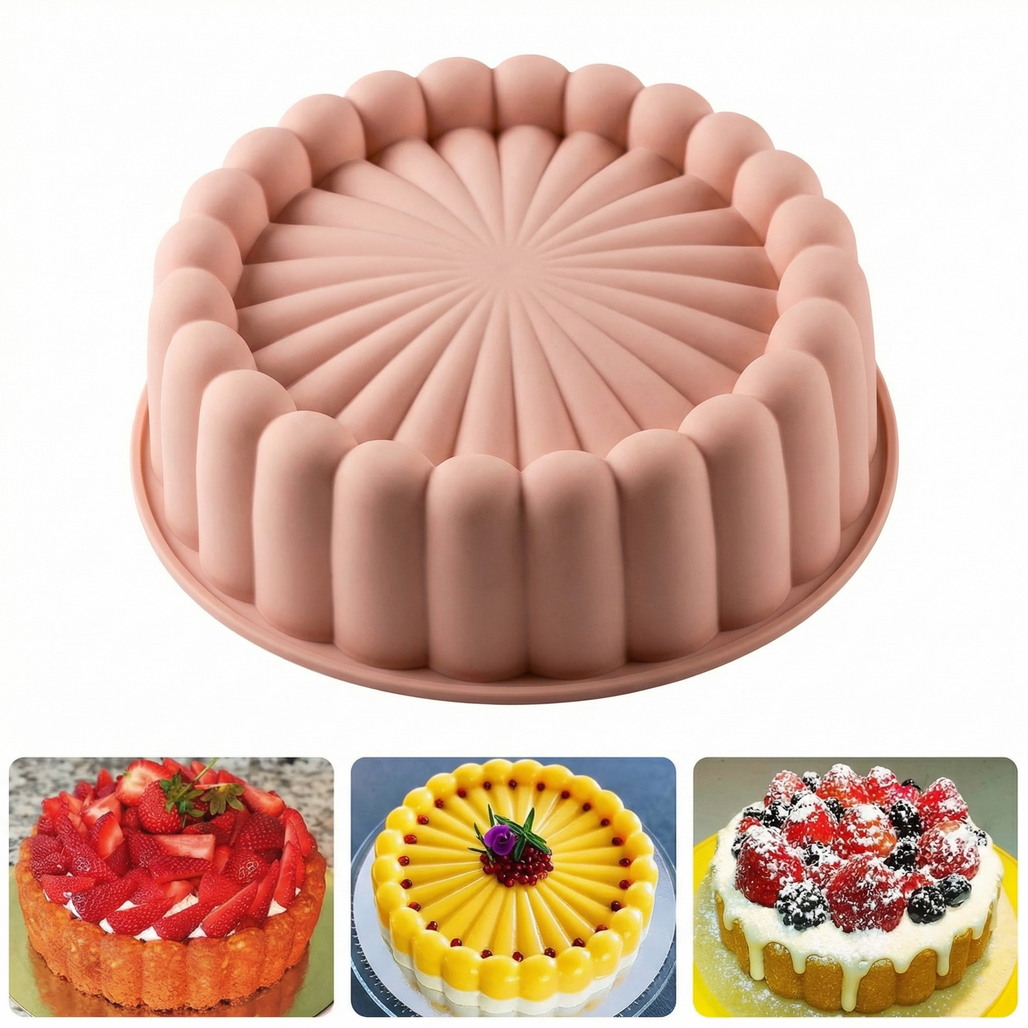 Formă de Copt Rotundă din Silicon – Rezistentă la Cuptor și Congelator, 20 cm