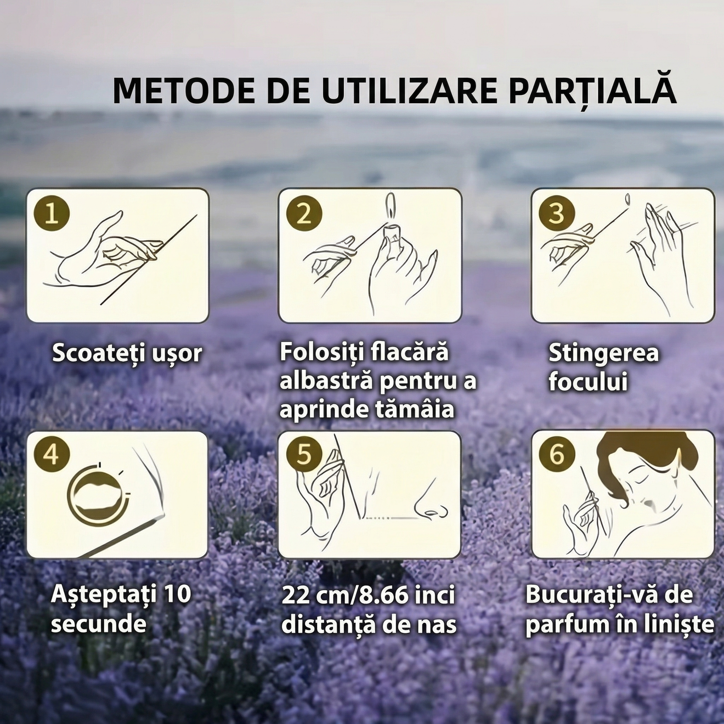 Bețișoare Parfumate cu Lavandă – Tămâie Premium pentru Relaxare și Aromaterapie