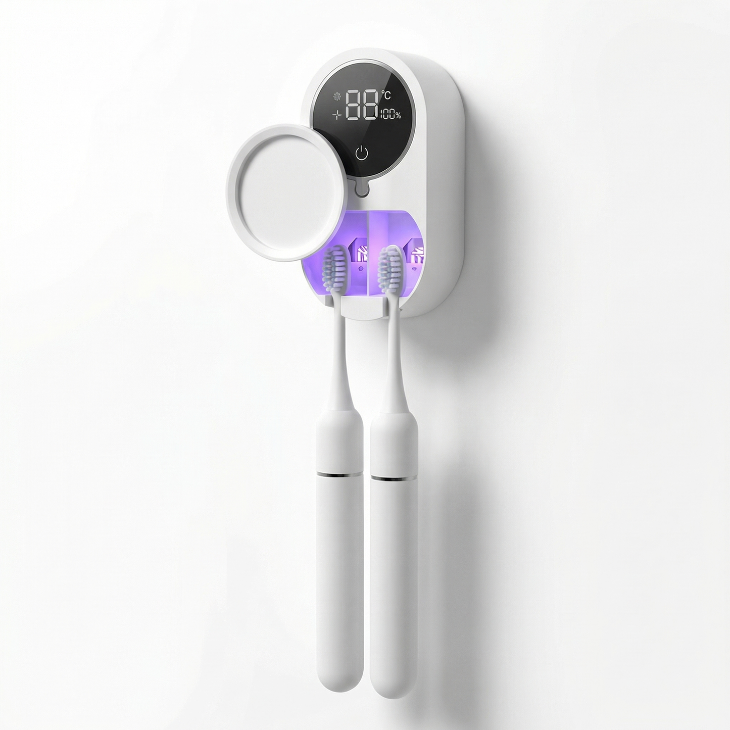 Sterilizator UV-C Inteligent pentru Periuțe de Dinți – Dezinfectare Automată 24/7, Uscare și Display HD