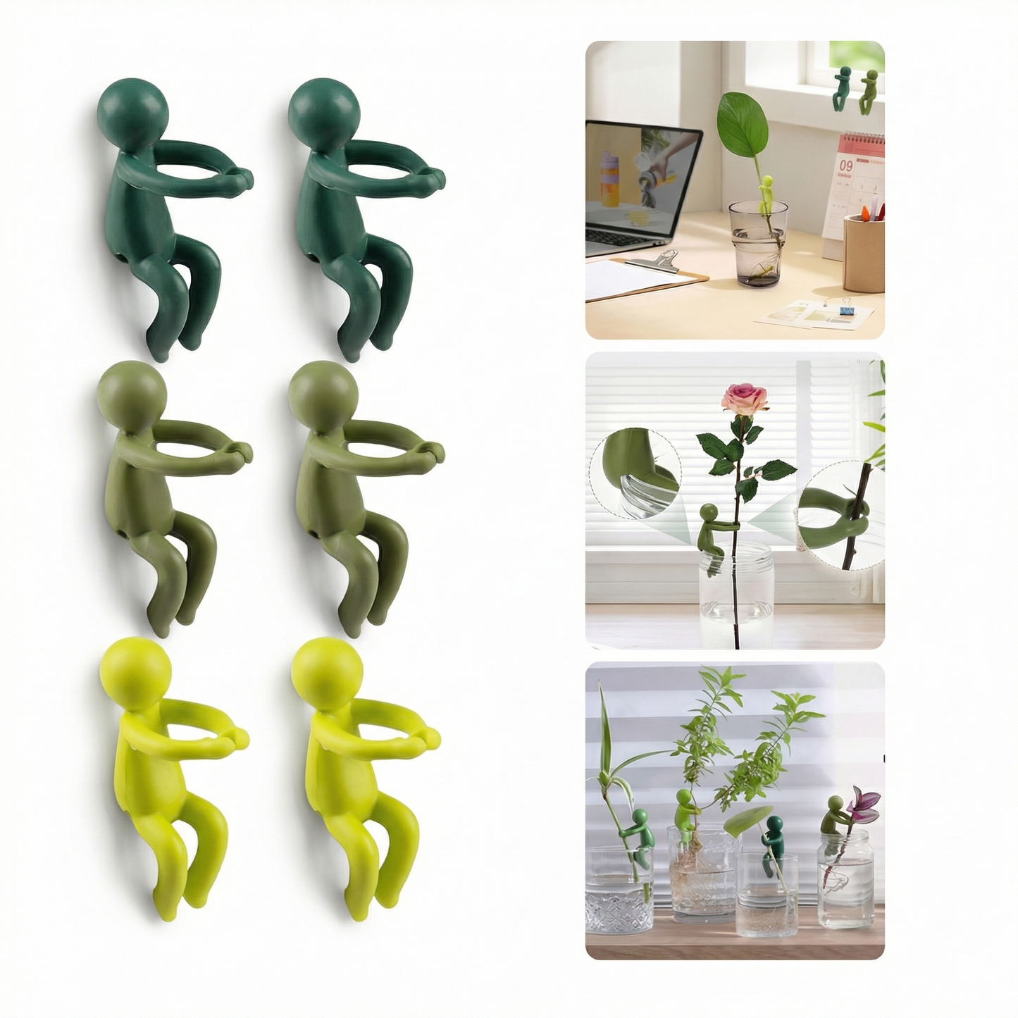 Set 6 Suporturi pentru Îndreptarea Plantelor Hidroponice – Figurine Decorative pentru Ghivece și Birou