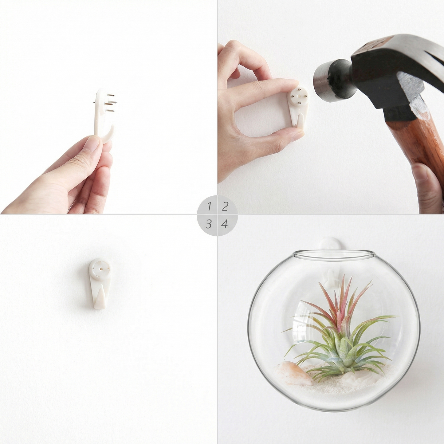 Set 4 Vaze de Perete pentru Plante Hidroponice