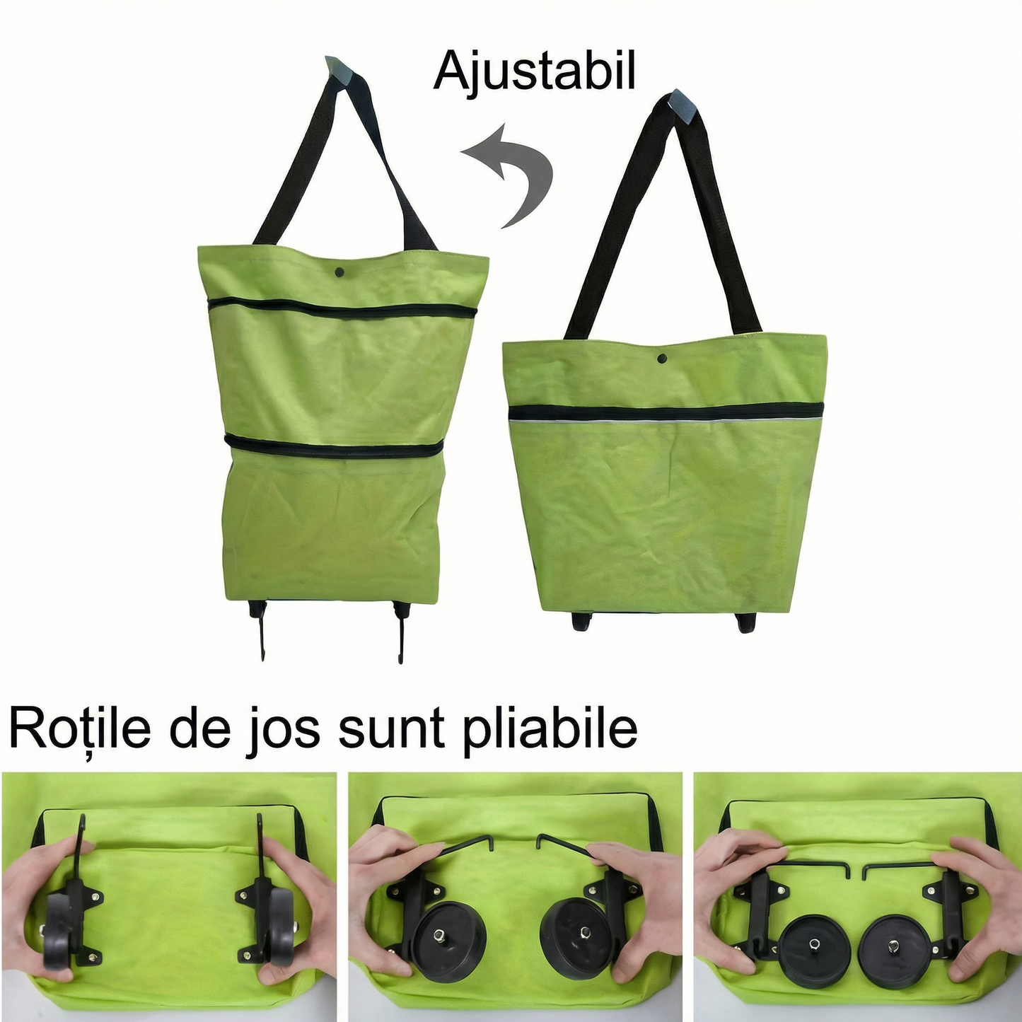 Geantă Pliabilă cu Roți pentru Cumpărături