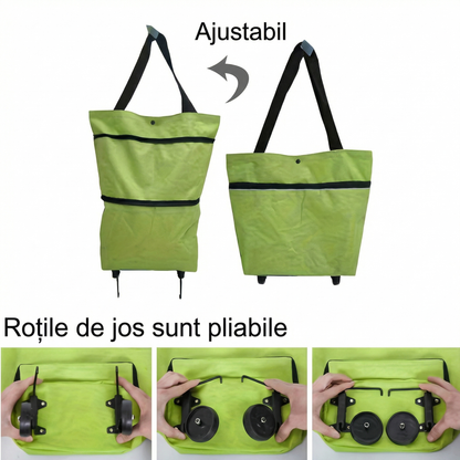 Geantă Pliabilă cu Roți pentru Cumpărături