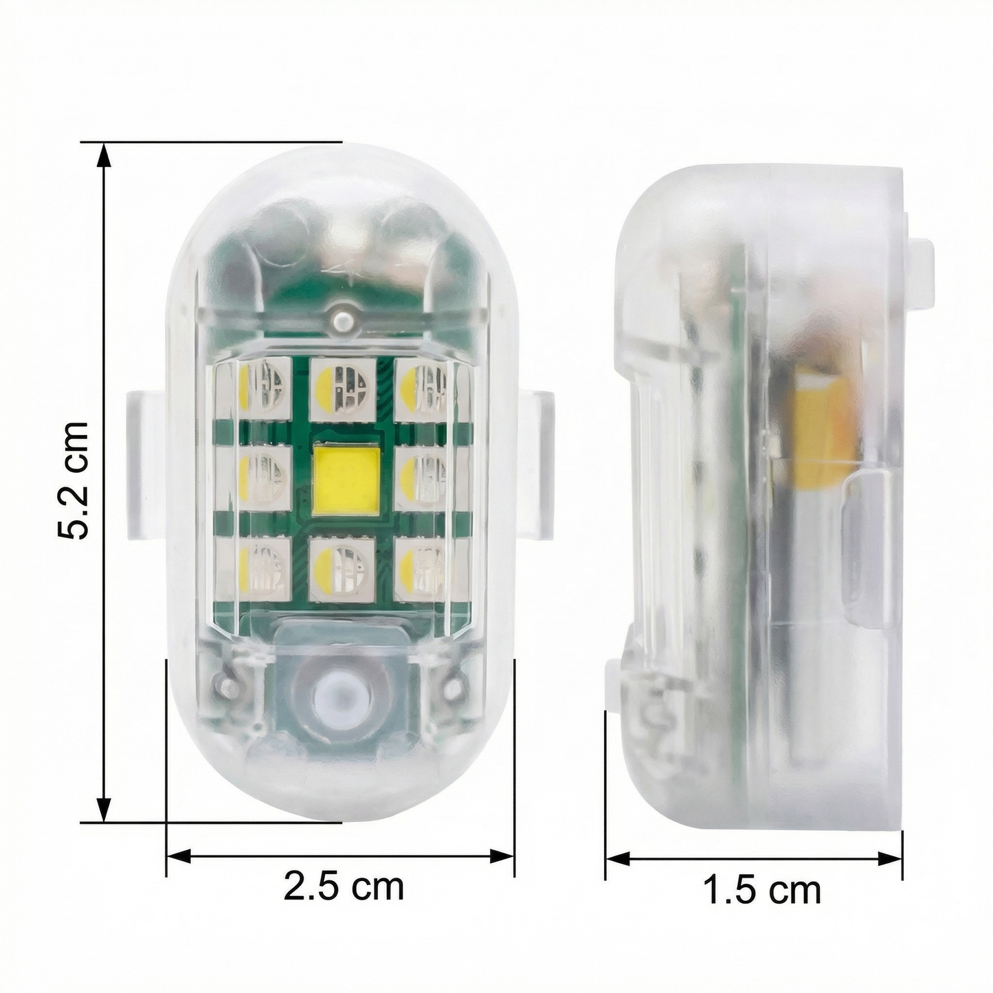 Set 2 Mini Stroboscoape LED Wireless cu Magnet și Telecomandă