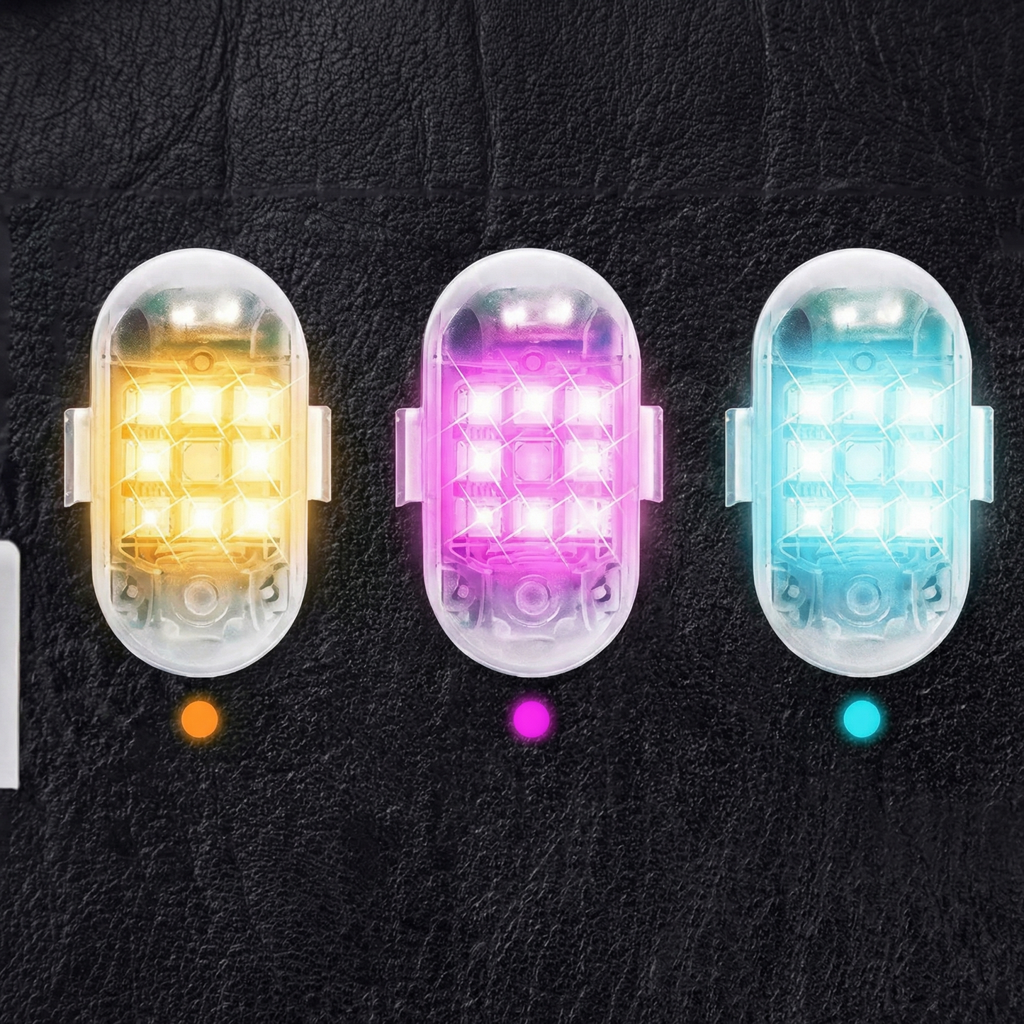 Set 2 Mini Stroboscoape LED Wireless cu Magnet și Telecomandă