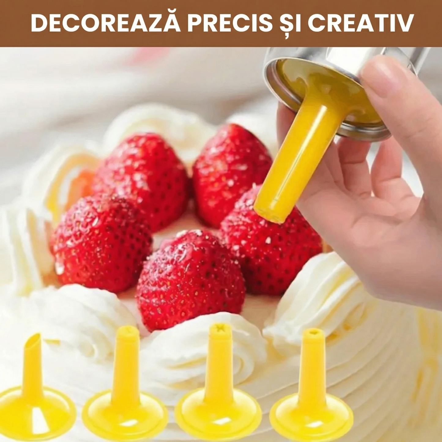 Aparat Pentru Biscuiți Și Cookie-uri cu 20 De Șabloane Și 4 Extensii Pentru Creme