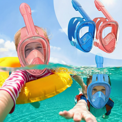 Mască Snorkeling Integrală cu Vizor Panoramic 180°, Anti-Aburire și Anti-Scurgere