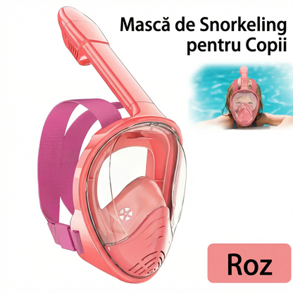 Mască Snorkeling Integrală cu Vizor Panoramic 180°, Anti-Aburire și Anti-Scurgere