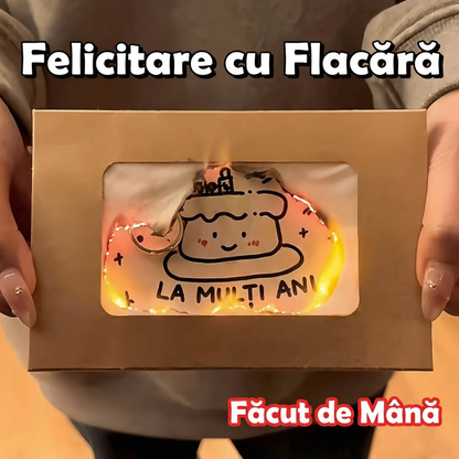 Set Felicitare Surpriză cu Efect de Ardere, Mesaj Creativ și Interactiv