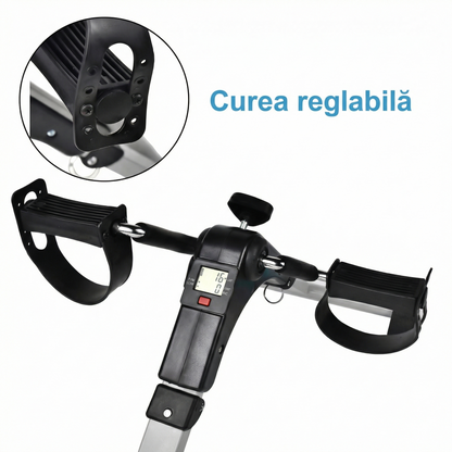 Pedalier Fitness Compact pentru Brațe și Picioare cu Rezistență Reglabilă și Display LCD