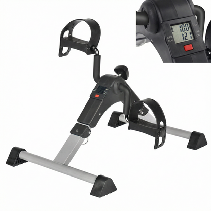 Pedalier Fitness Compact pentru Brațe și Picioare cu Rezistență Reglabilă și Display LCD