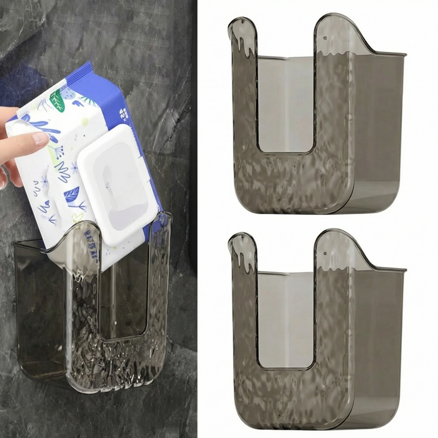 Set 2 Suporturi de Perete din Plastic pentru Șervetele Umede