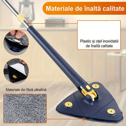 Mop de Curățare Triunghiular cu Rotire 360°
