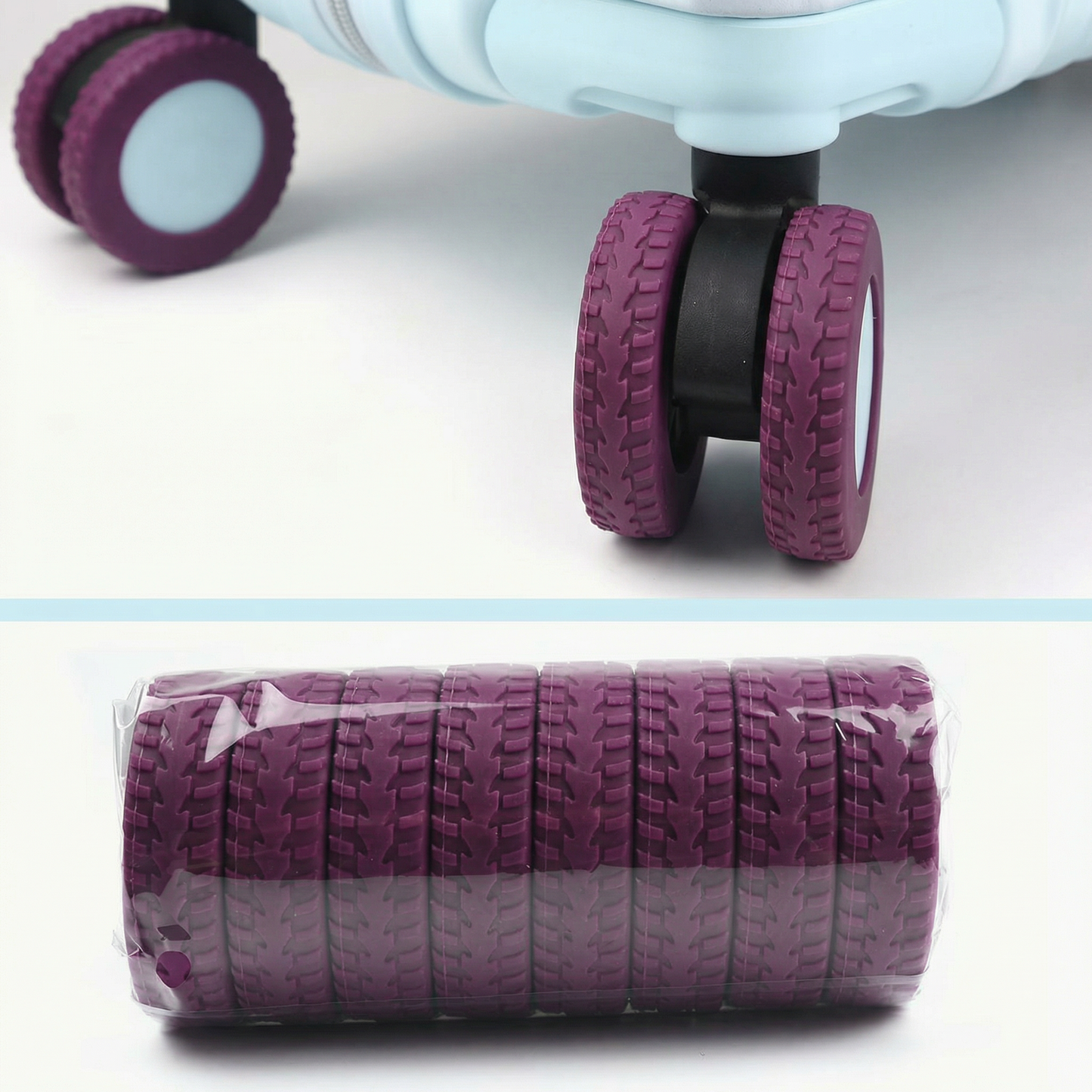 Set 8 Protecții pentru Roți de Valiză cu Absorbție de Șoc