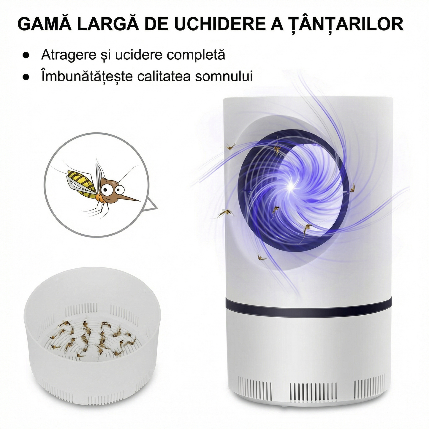 Lampă UV Tânțari cu LED, Reîncărcabilă prin USB