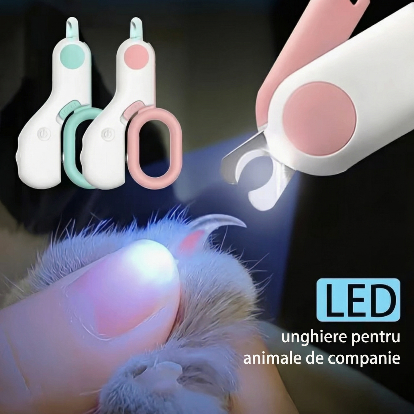 Unghieră pentru Animale cu Lumină LED