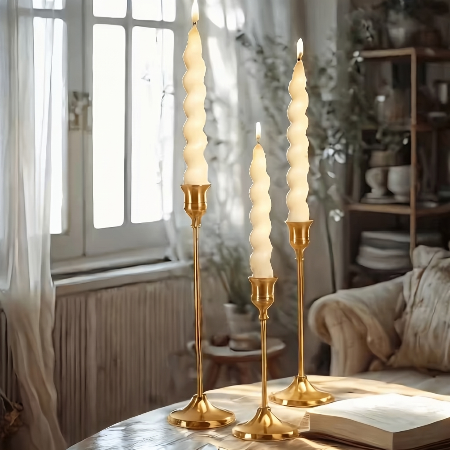 Set de Suporturi Aurii pentru Lumânări