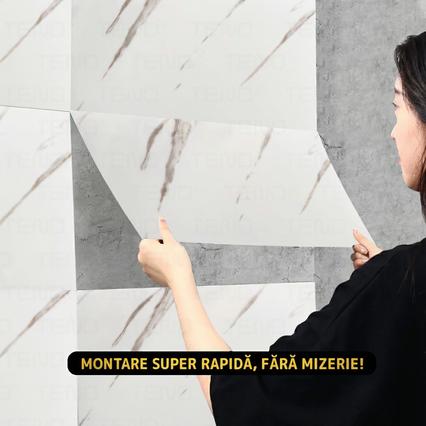 Set de Plăci Autocolante Tip Marmură