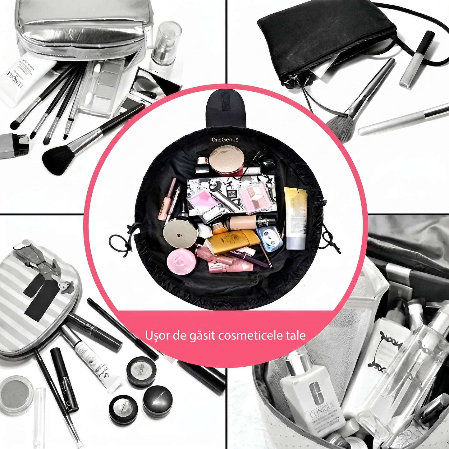 Geantă cu Cordon pentru Depozitarea Produselor Cosmetice