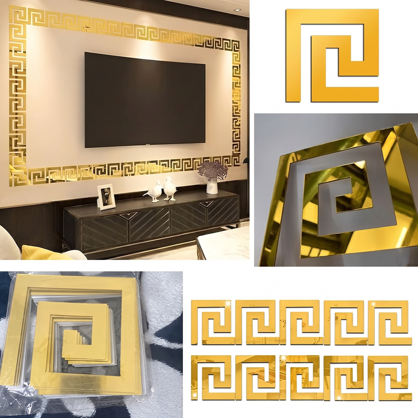 Set de 10 Autocolante 3D cu Efect de Oglindă