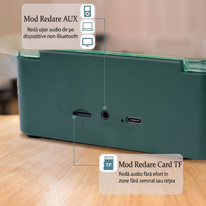 Boxă Bluetooth Retro cu Proiector de Valuri Oceanice