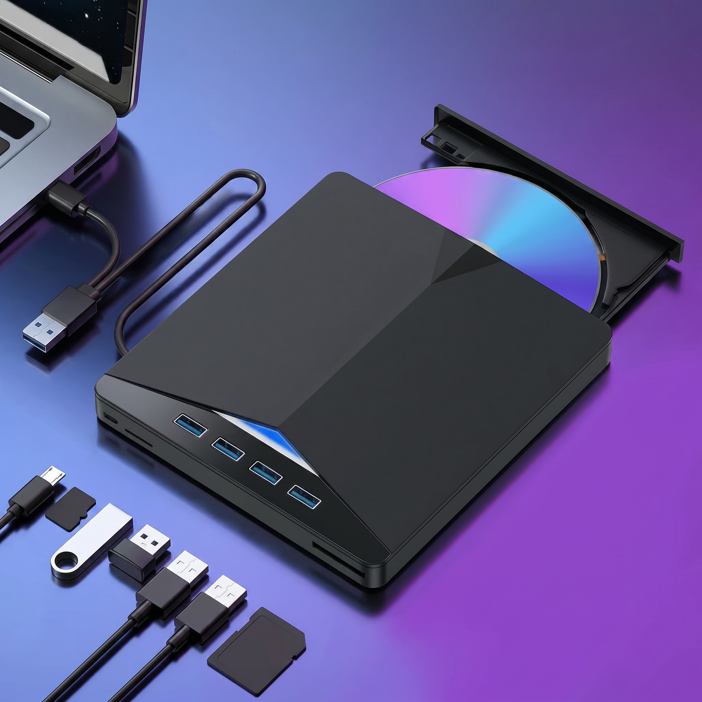 Unitate Optică Externă 7în1 cu USB 3.0 și Type-C