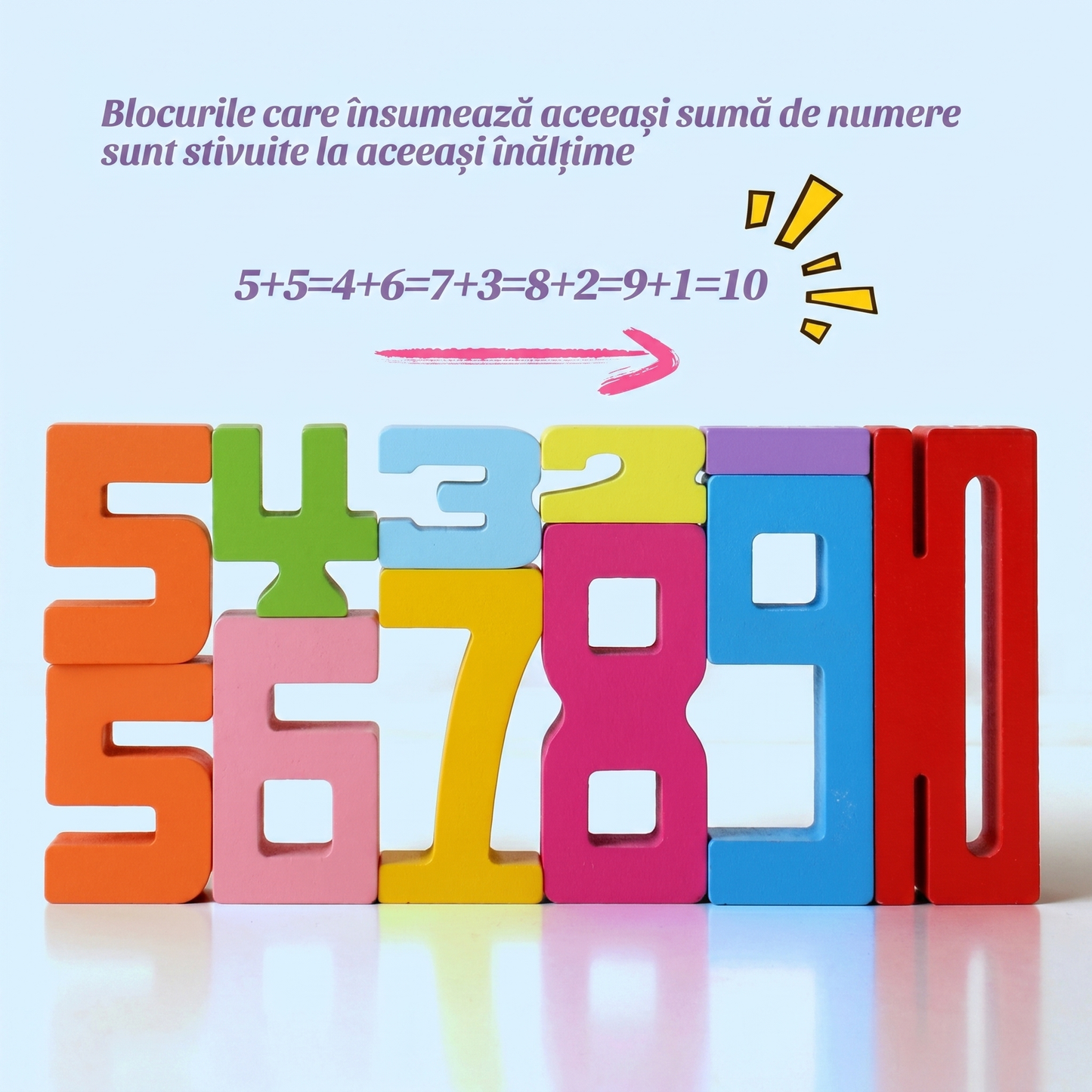 Blocuri Numerice din Lemn Montessori