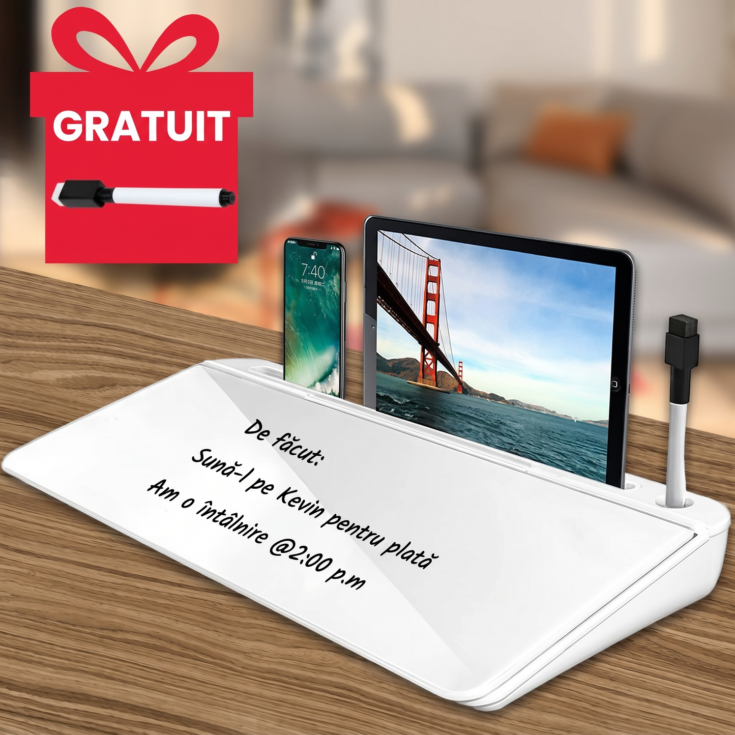Organizator Multifuncțional pentru Birou + Marker Negru GRATUIT