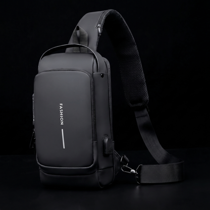 Geantă Crossbody pentru Bărbați cu USB și Protecție Antifurt