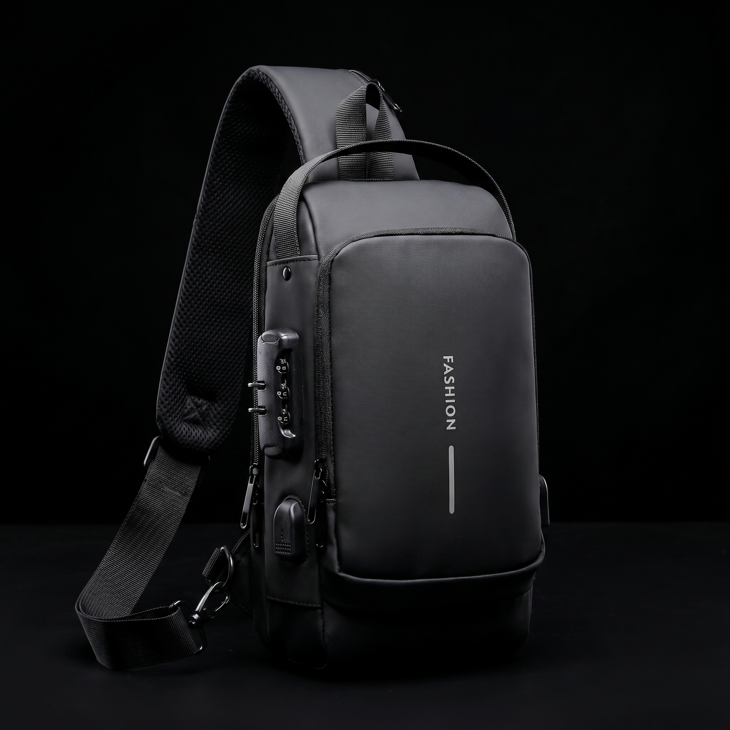 Geantă Crossbody pentru Bărbați cu USB și Protecție Antifurt
