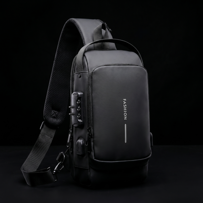 Geantă Crossbody pentru Bărbați cu USB și Protecție Antifurt