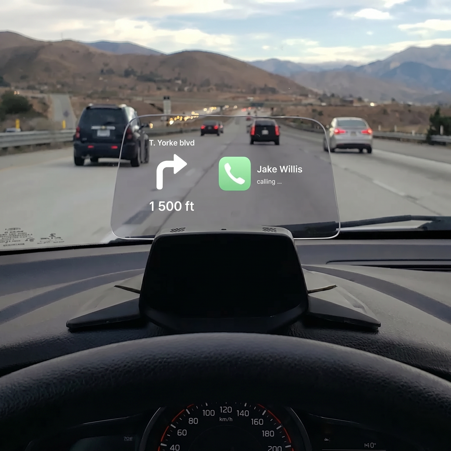 Afișaj HUD Auto cu GPS și Apeluri pe Parbriz