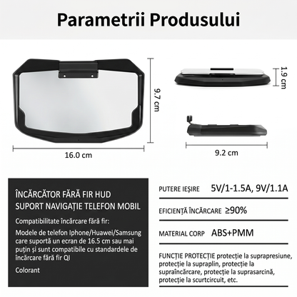 Afișaj HUD Auto cu GPS și Apeluri pe Parbriz