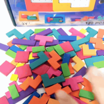 Set Blocuri de Construcție Educaționale Interactive Părinte-Copil (128 Piese)