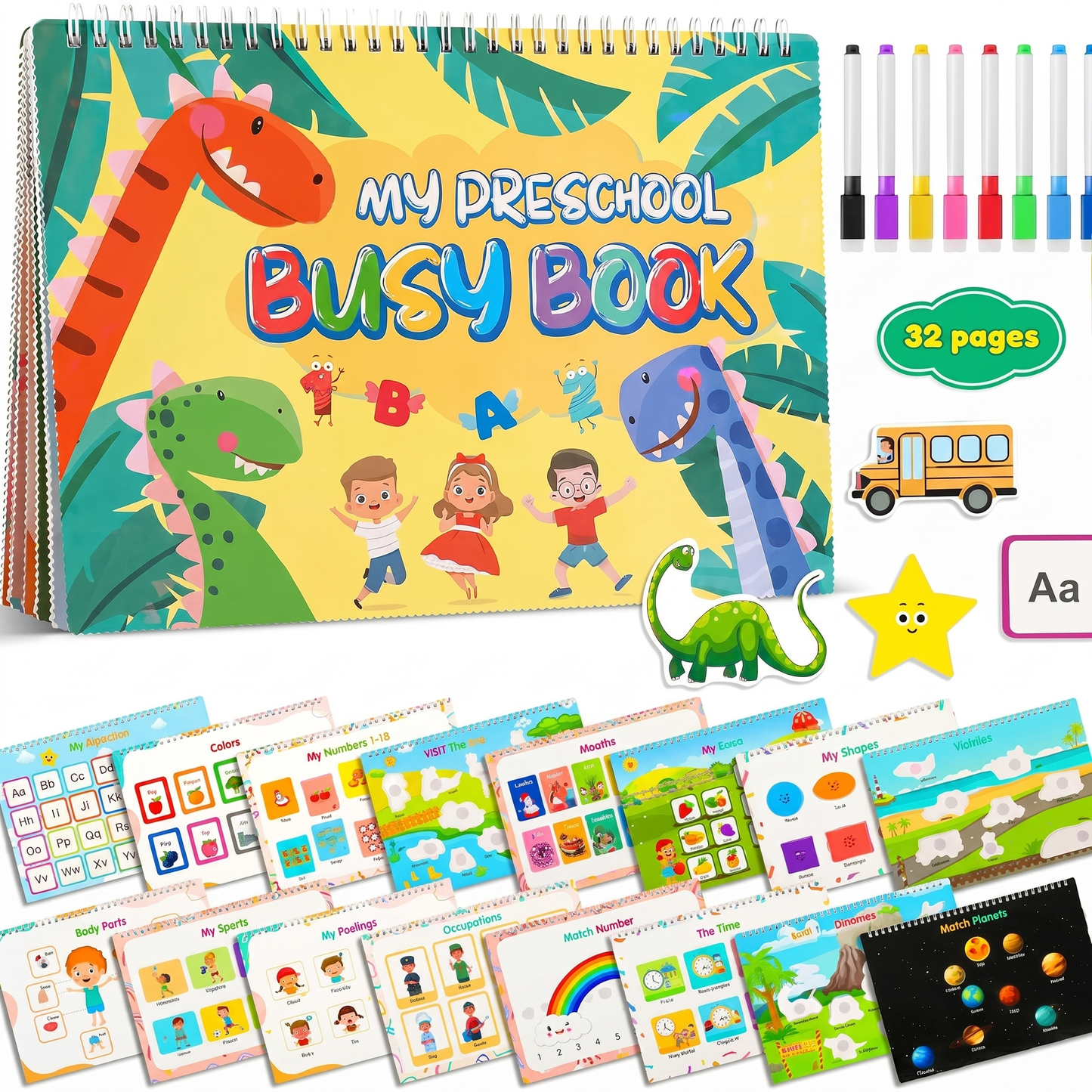 Carte Montessori cu Stickere pentru Activitati Prescolare