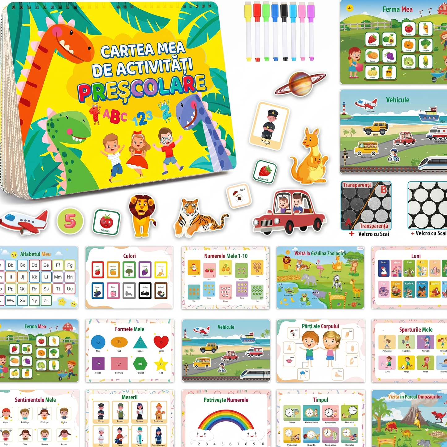 Carte Montessori cu Stickere pentru Activitati Prescolare
