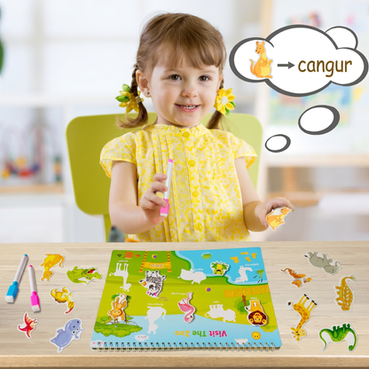 Carte Montessori cu Stickere pentru Activitati Prescolare