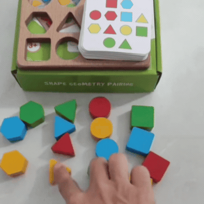 Joc de Asociere a Formelor Geometrice din Lemn (3 ani+)