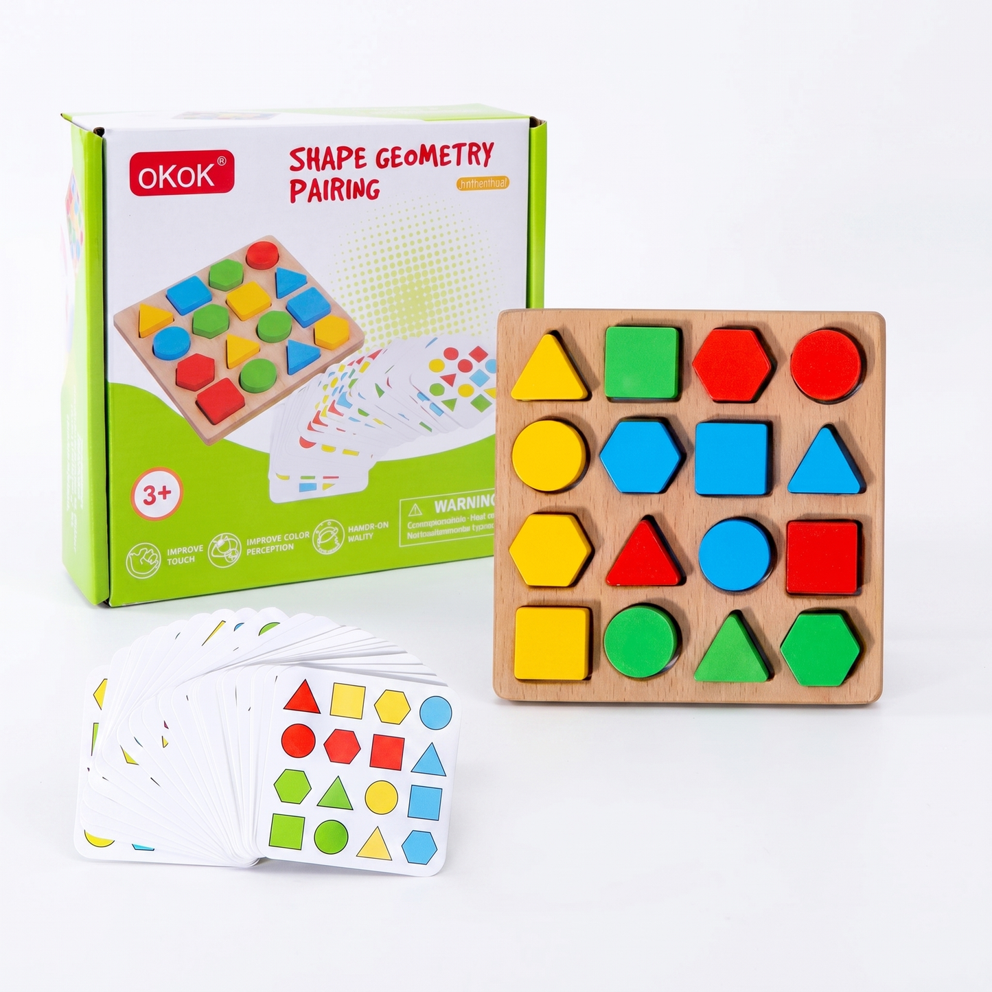 Joc de Asociere a Formelor Geometrice din Lemn (3 ani+)