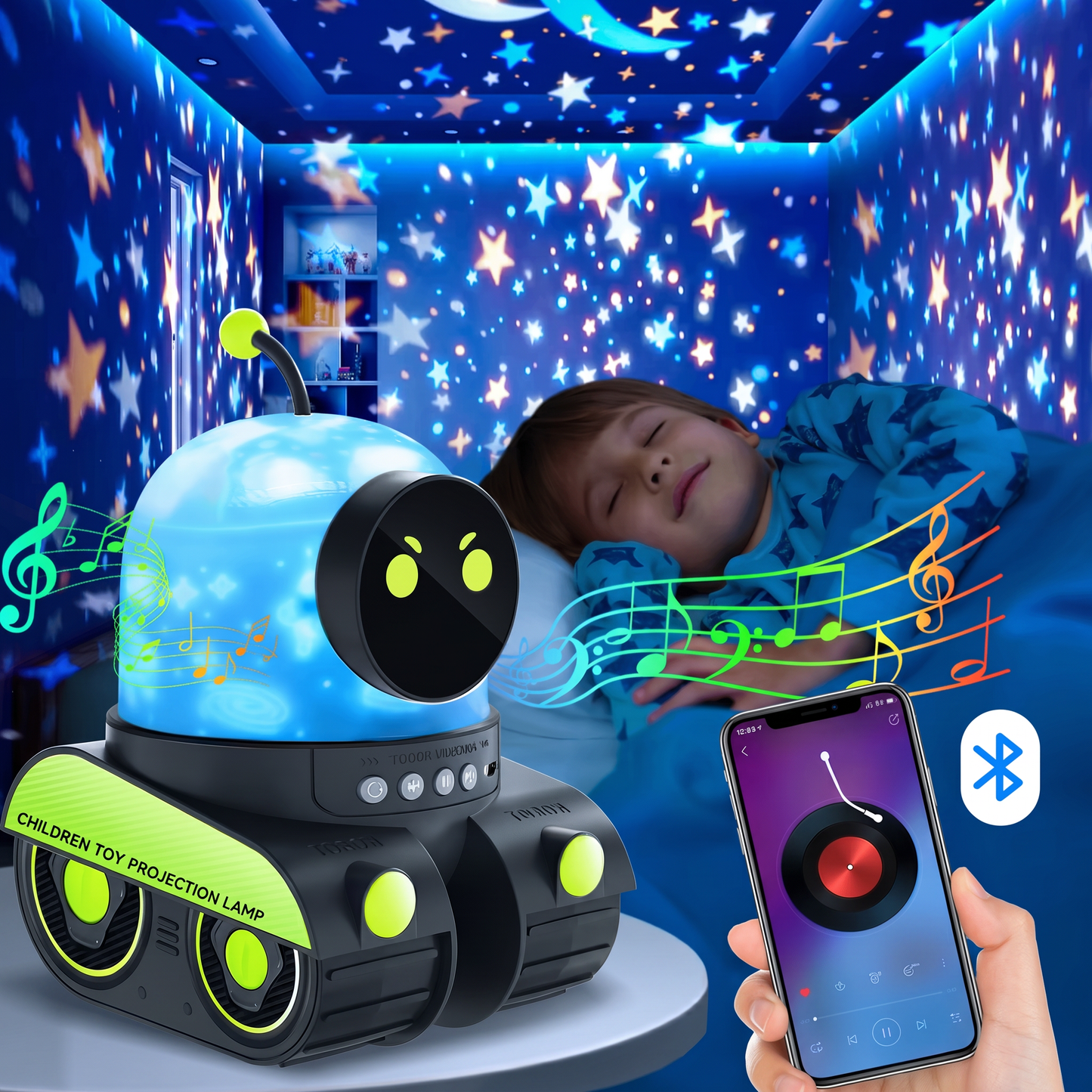 RoboPro - Proiector Smart pentru Copii cu 21 Modele și Muzică