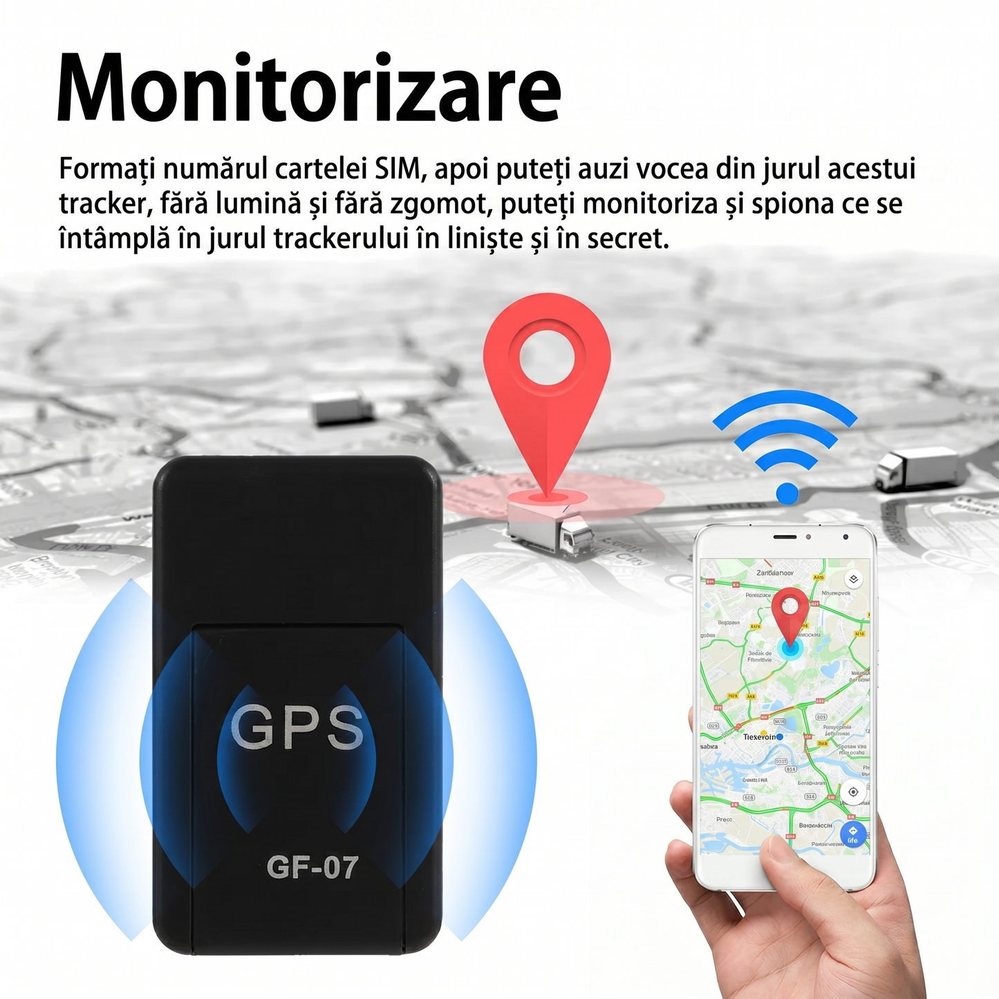 Tracker GPS Mini Magnetic pentru Monitorizare Auto și Persoane