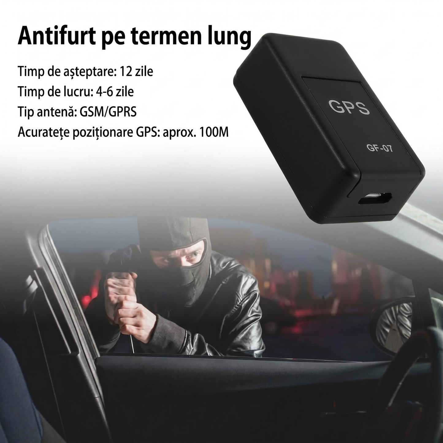 Tracker GPS Mini Magnetic pentru Monitorizare Auto și Persoane