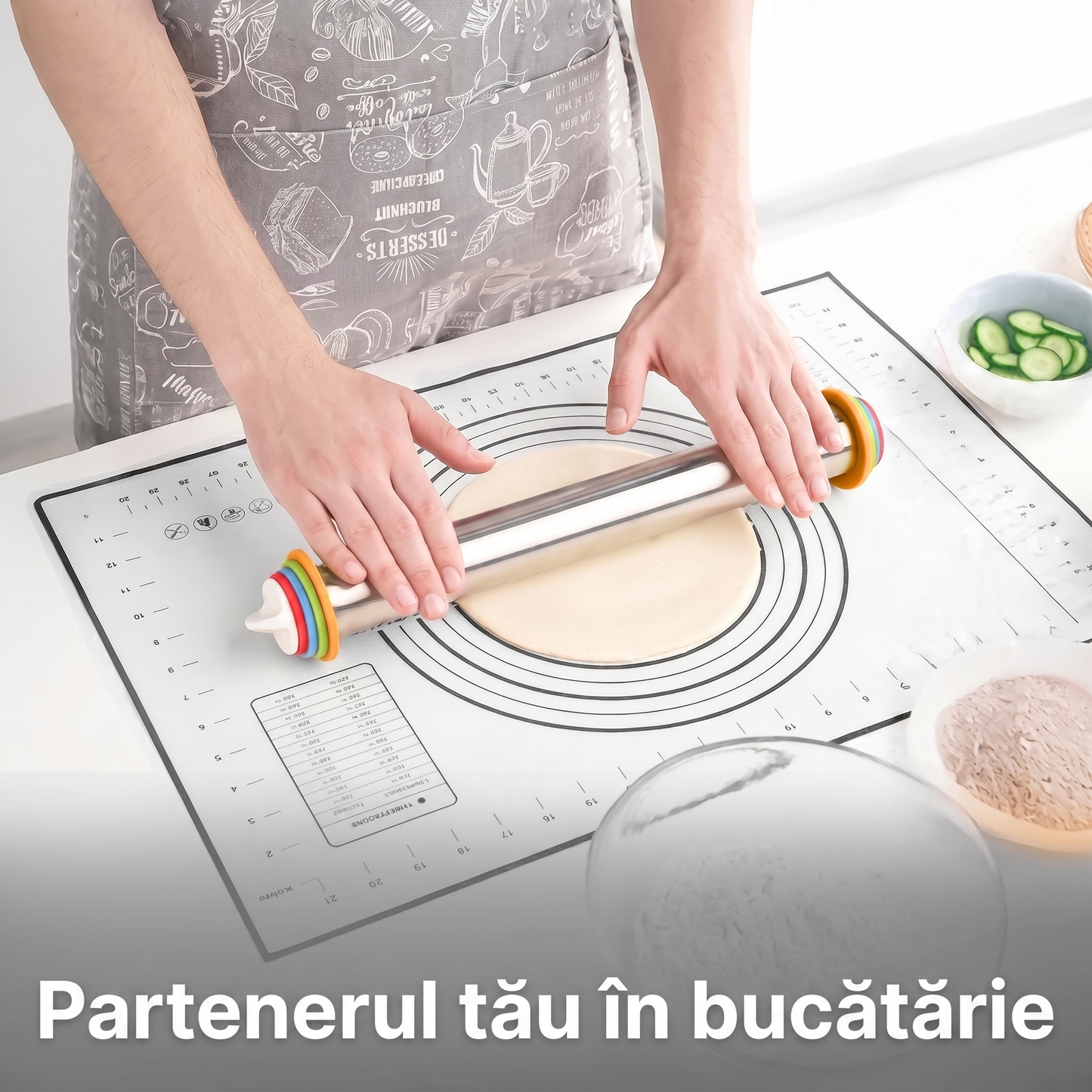 Făcăleț Reglabil din Oțel Inoxidabil cu Inele de Grosime