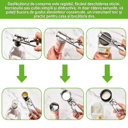 Deschizător Reglabil din Oțel Inoxidabil pentru Borcane