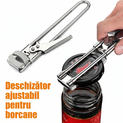 Deschizător Reglabil din Oțel Inoxidabil pentru Borcane
