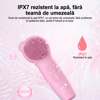 Dispozitiv Facial 5în1 pentru Curățare, Masaj și Rejuvenare cu Lumină LED și Încălzire